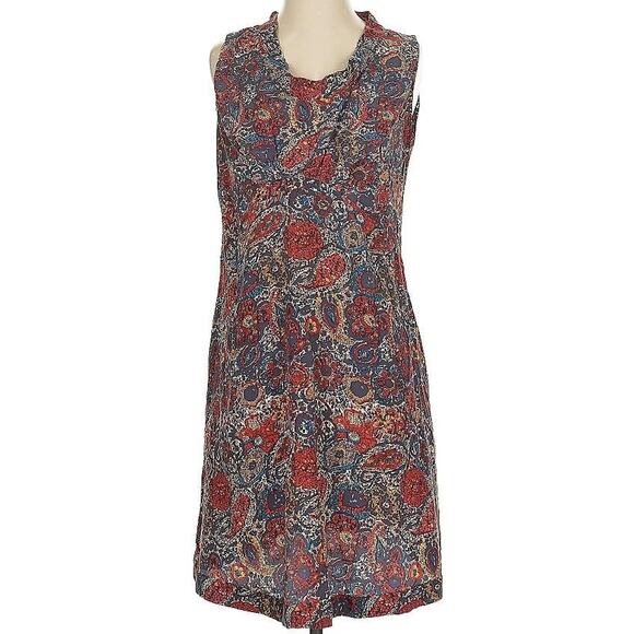 THAKOON SILK DRESS 2 Sleeveless Paisley Pleated - Picture 1 of 6
